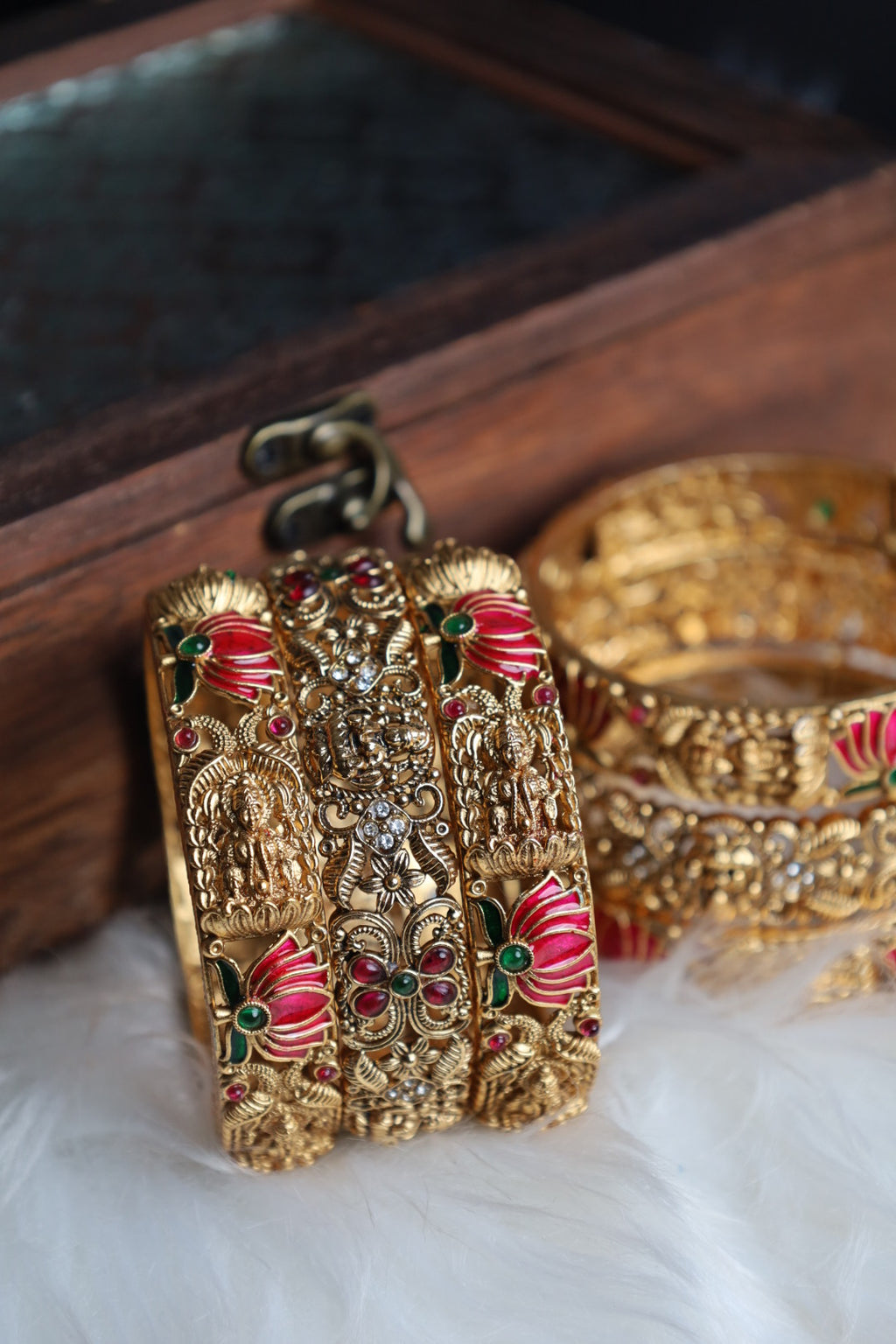 Traditional Lotus Bangle Set