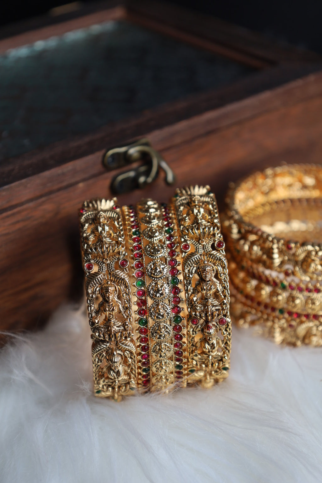 Antique Amman Temple Bangle Set