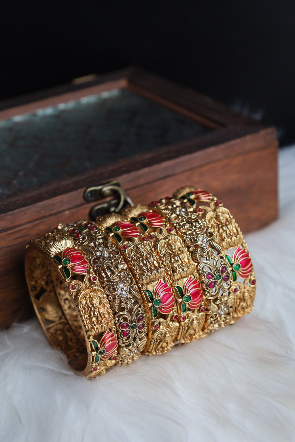 Traditional Lotus Bangle Set