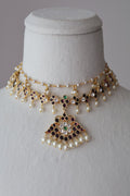 Impon Kemp Stone Pearl Choker