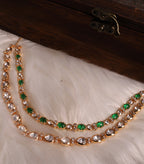2 Layer Green White Necklace
