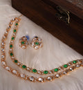 2 Layer Green White Necklace