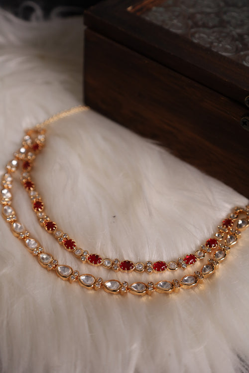 2 Layer Red White Necklace