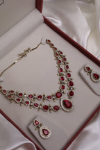 Victorian Red Stone 2-Layer Necklace