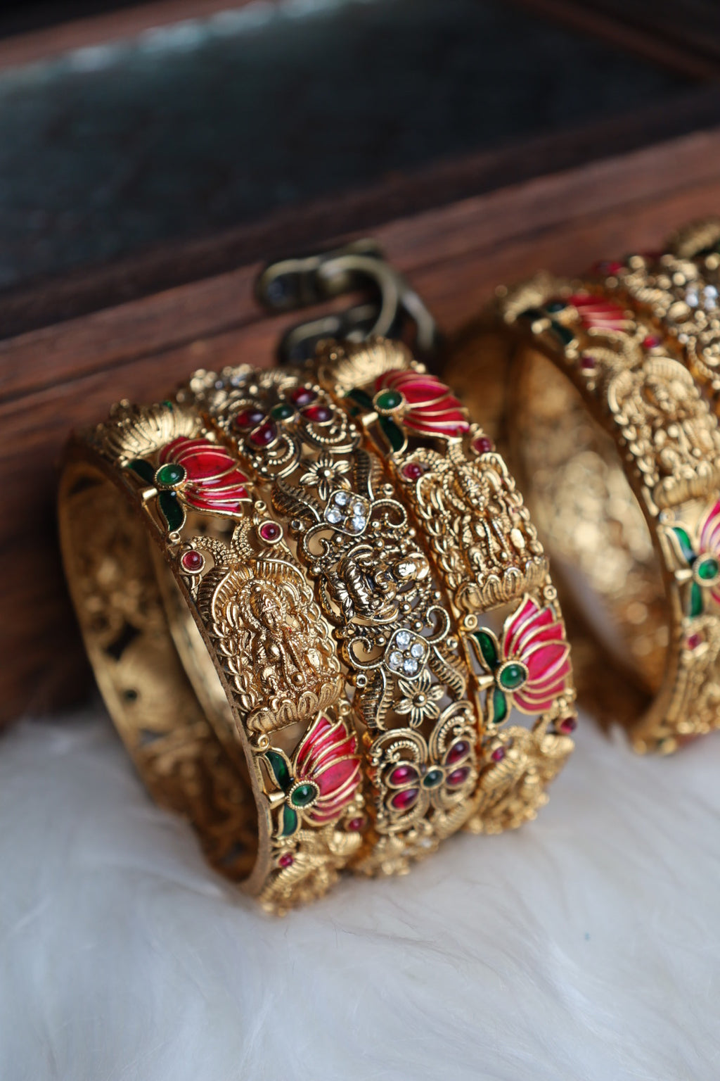Traditional Lotus Bangle Set