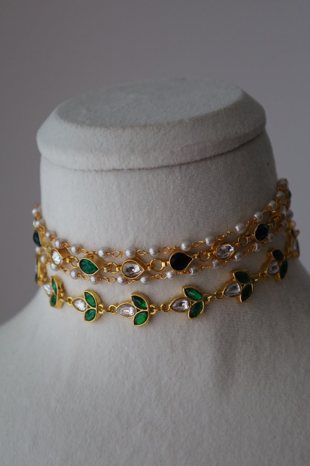 Emerald Pearl Choker Set