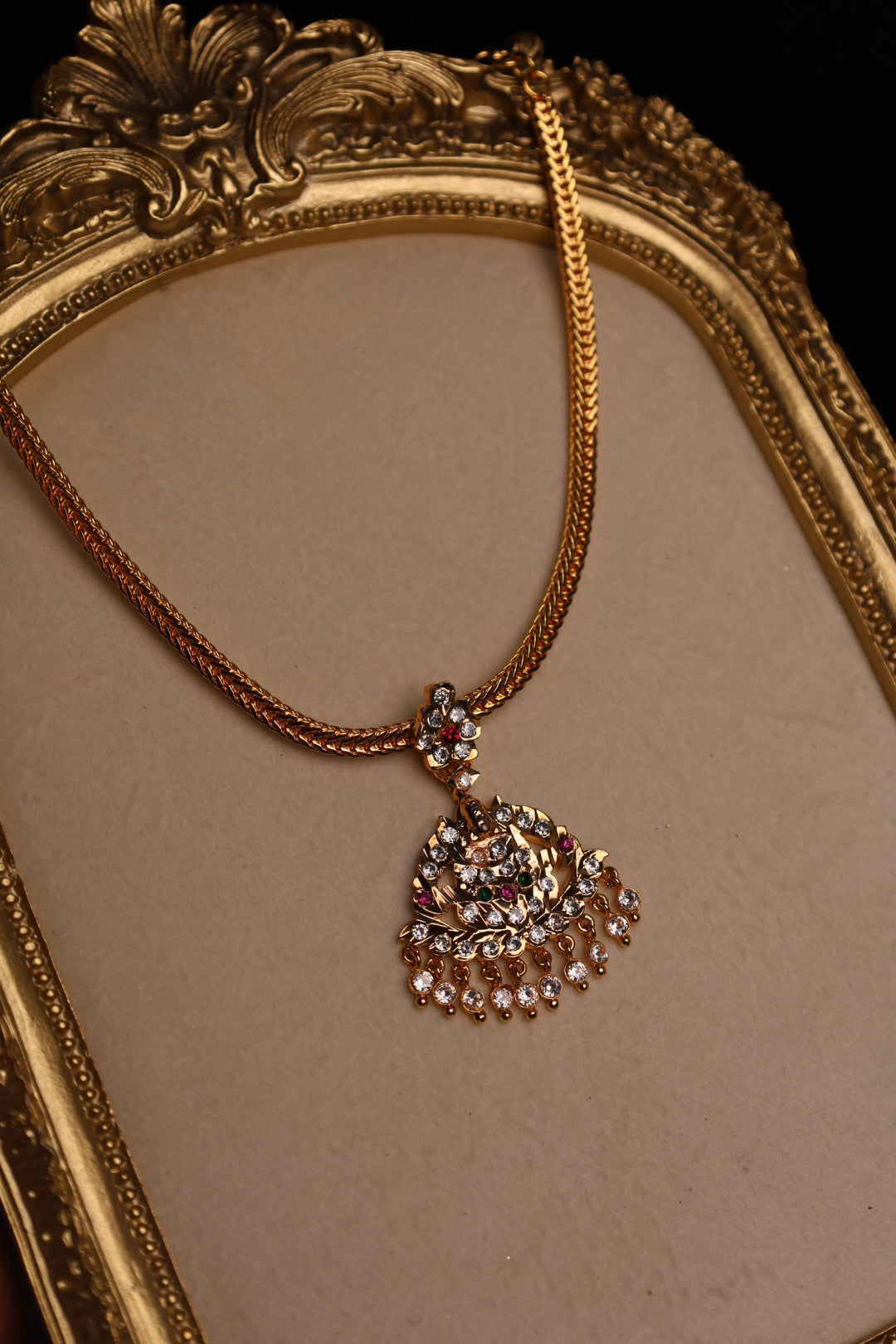 Impon Ruby, Green & White Necklace