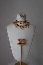 3-Layer Ruby Kundan Necklace Set