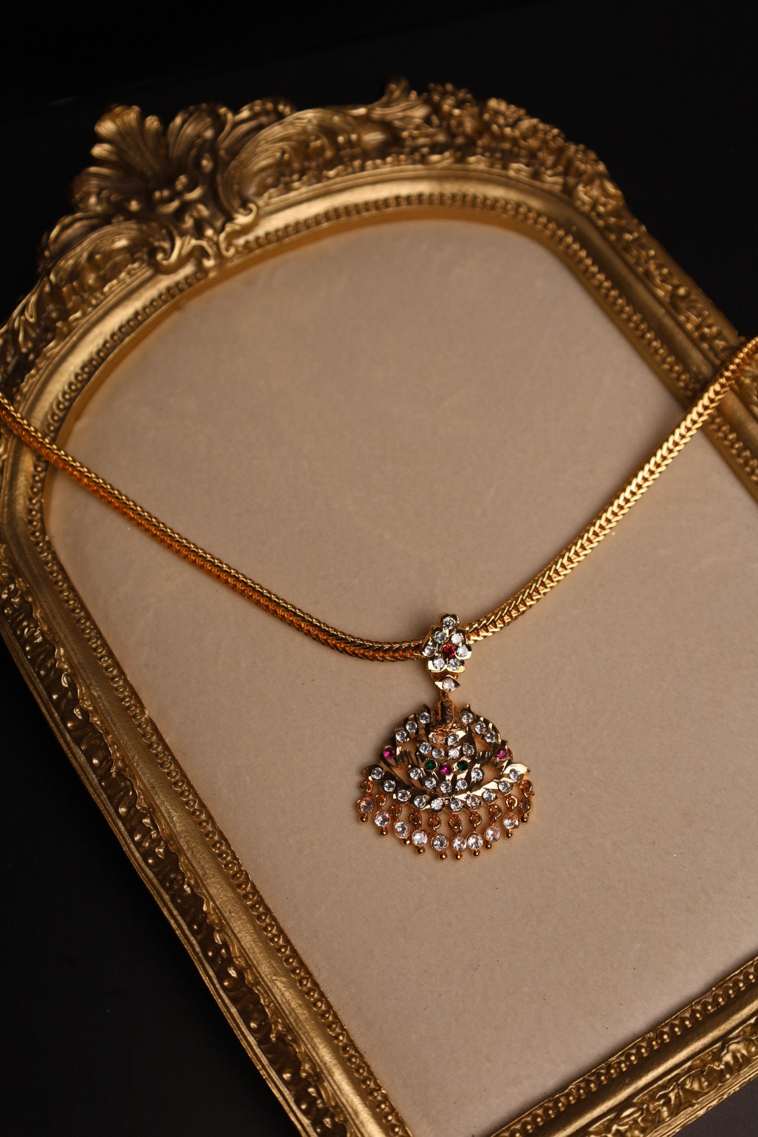 Impon Ruby, Green & White Necklace