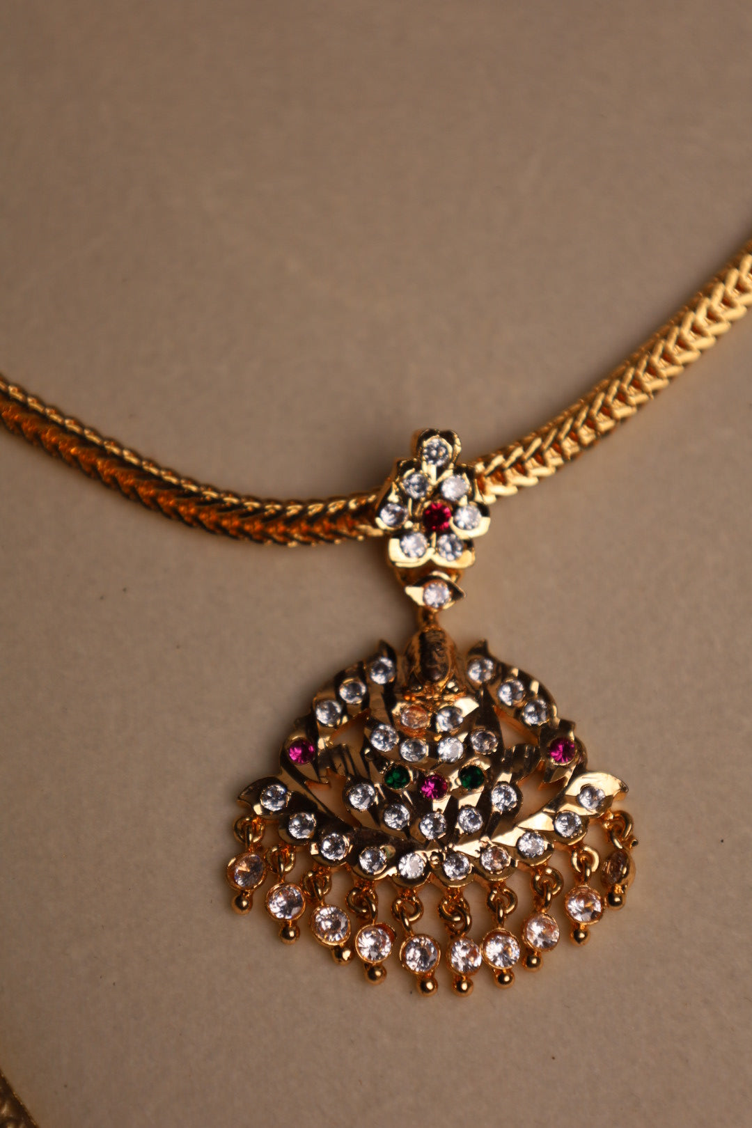 Impon Ruby, Green & White Necklace