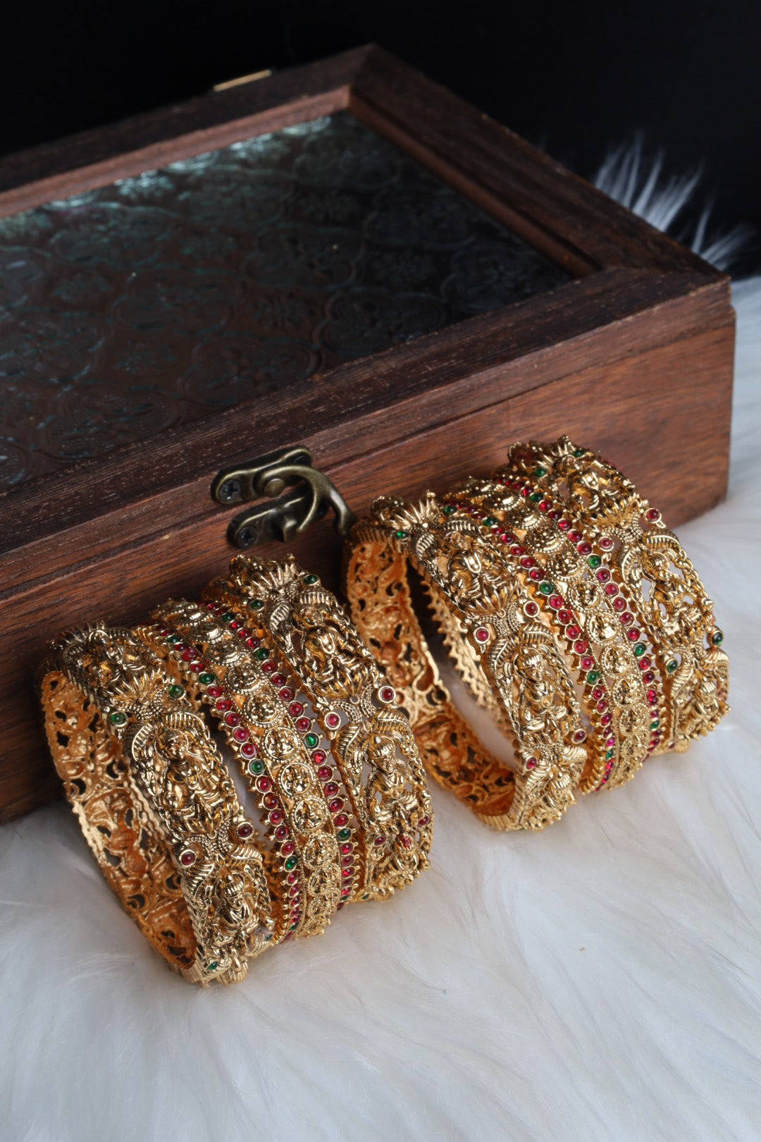 Antique Amman Temple Bangle Set