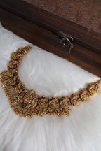 Antique Nagas Lakshmi Peacock Guttapoosalu Necklace