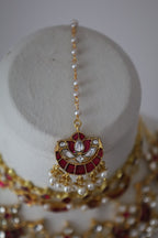 3-Layer Ruby Kundan Necklace Set