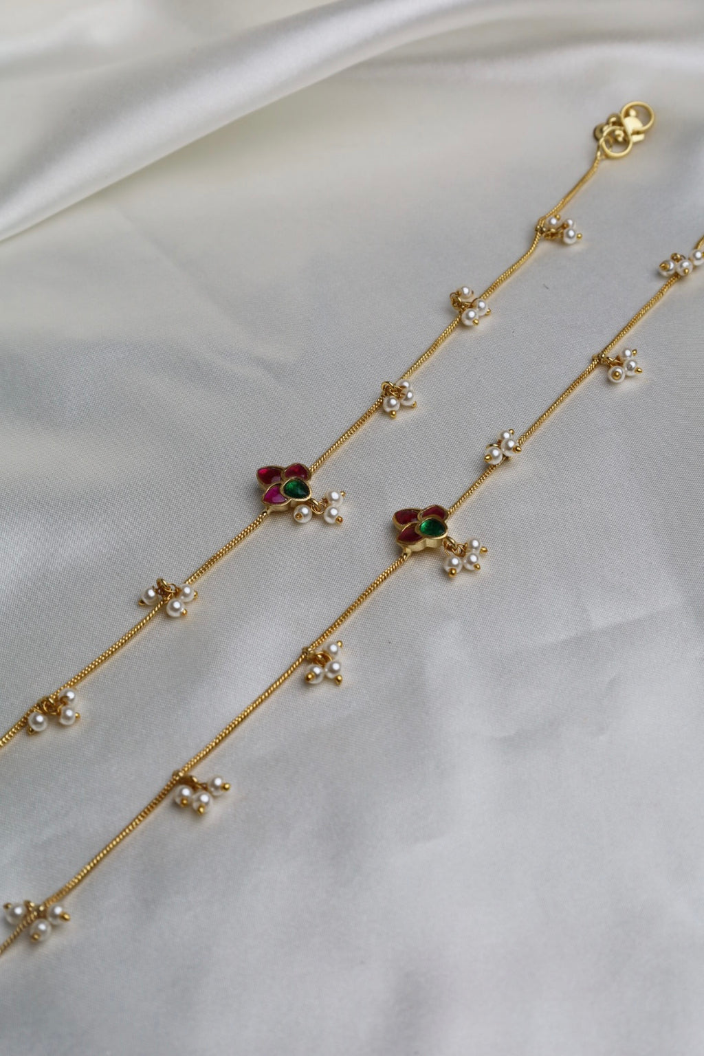 Pearl Thamarai Anklets