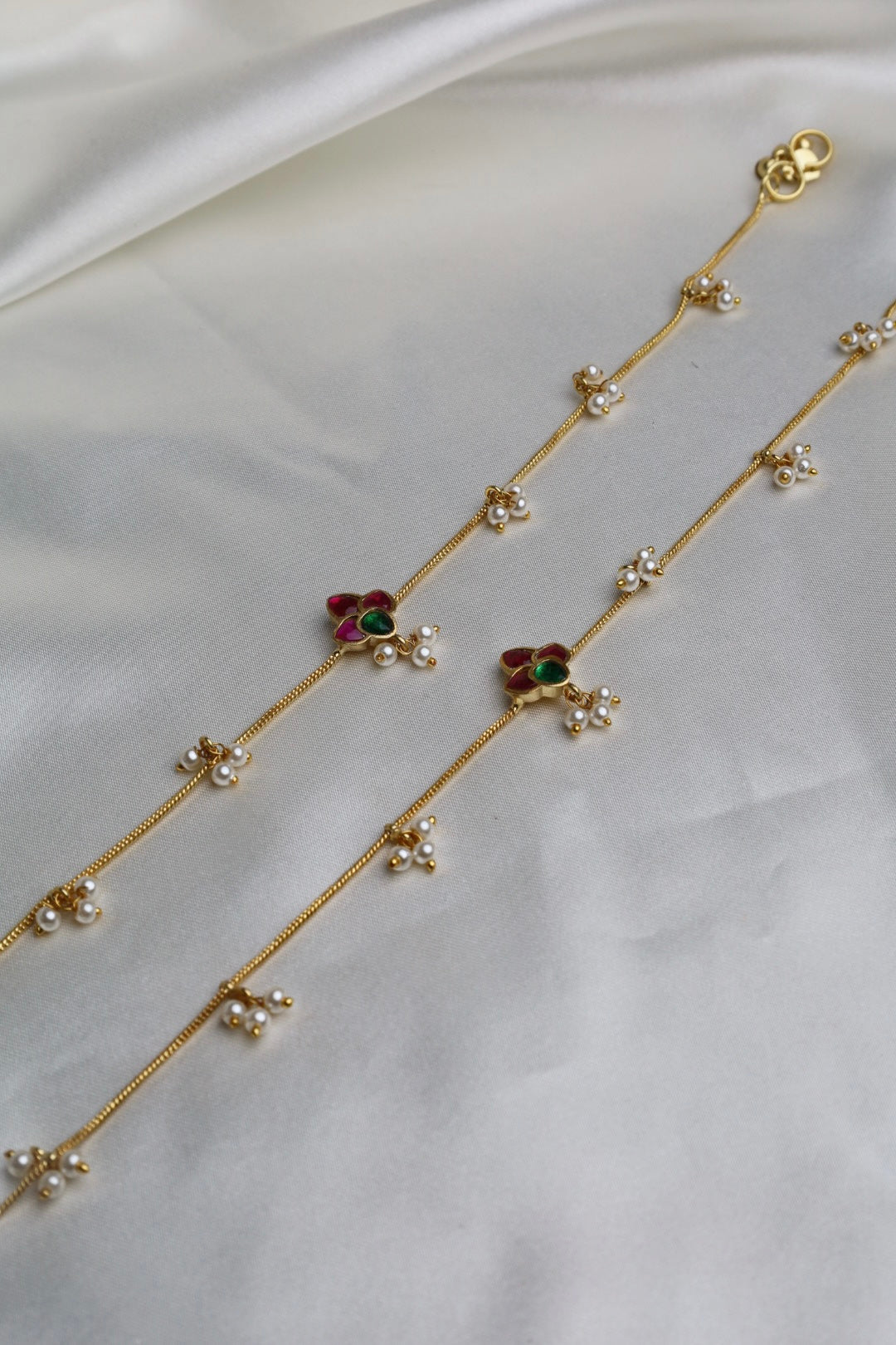 Pearl Thamarai Anklets