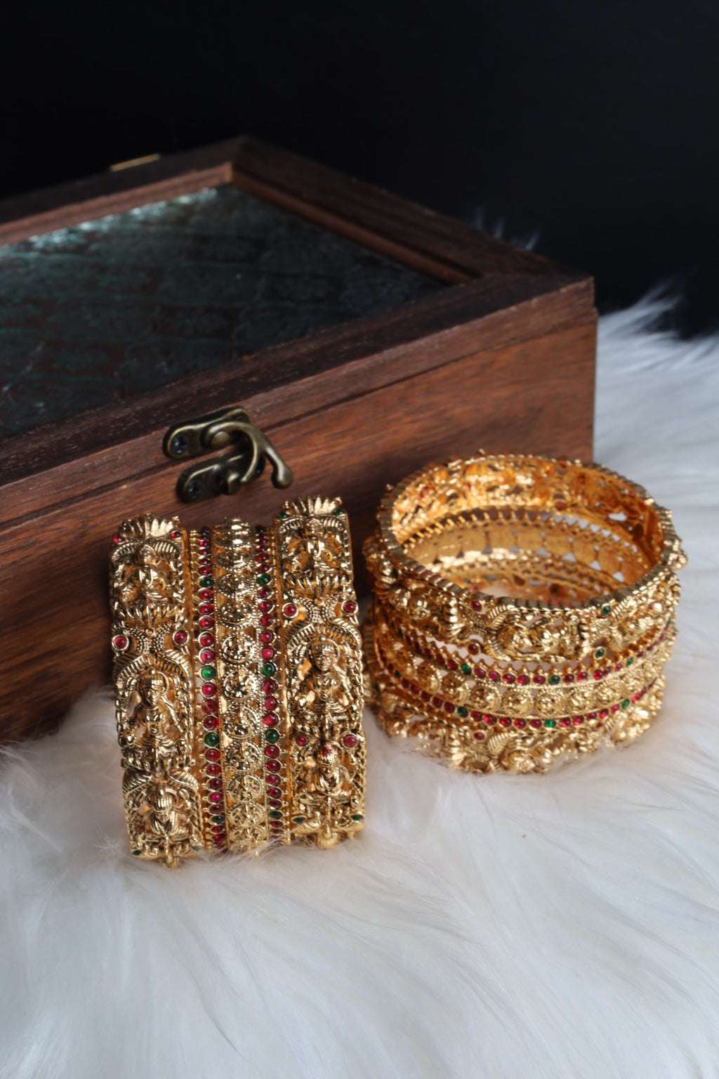 Antique Amman Temple Bangle Set