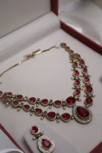 Victorian Red Stone 2-Layer Necklace