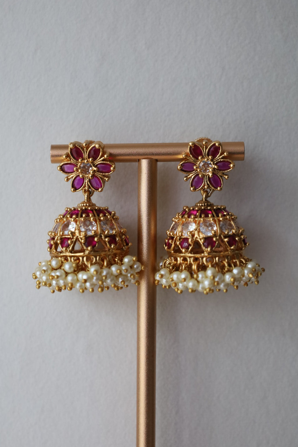 3-Layer Ruby Kundan Necklace Set