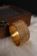 Gold Glitter Metal Bangles with Silver Cutting 12 Pieces