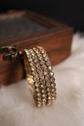 Gold Round Based Bangles 2 Pair