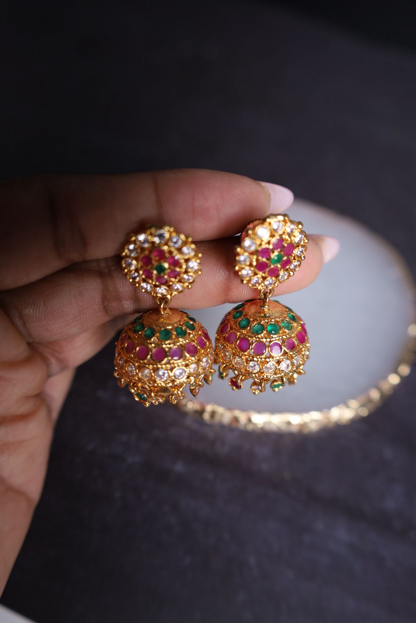 Heritage Stone Jumka Earrings