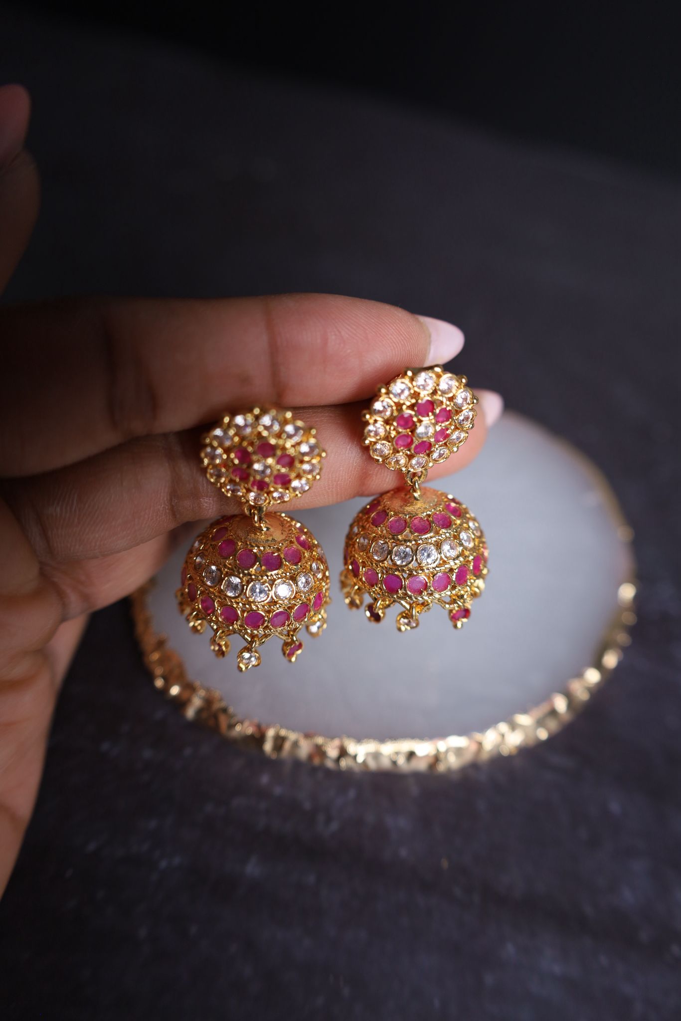 Heritage Stone Jumka Earrings