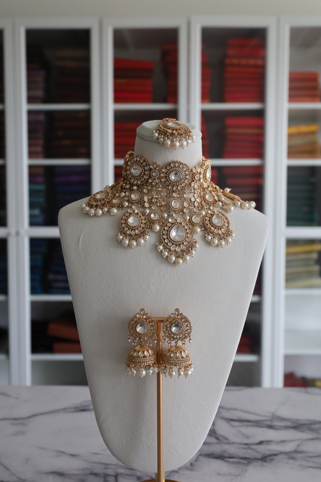 Kundan White Bridal Set
