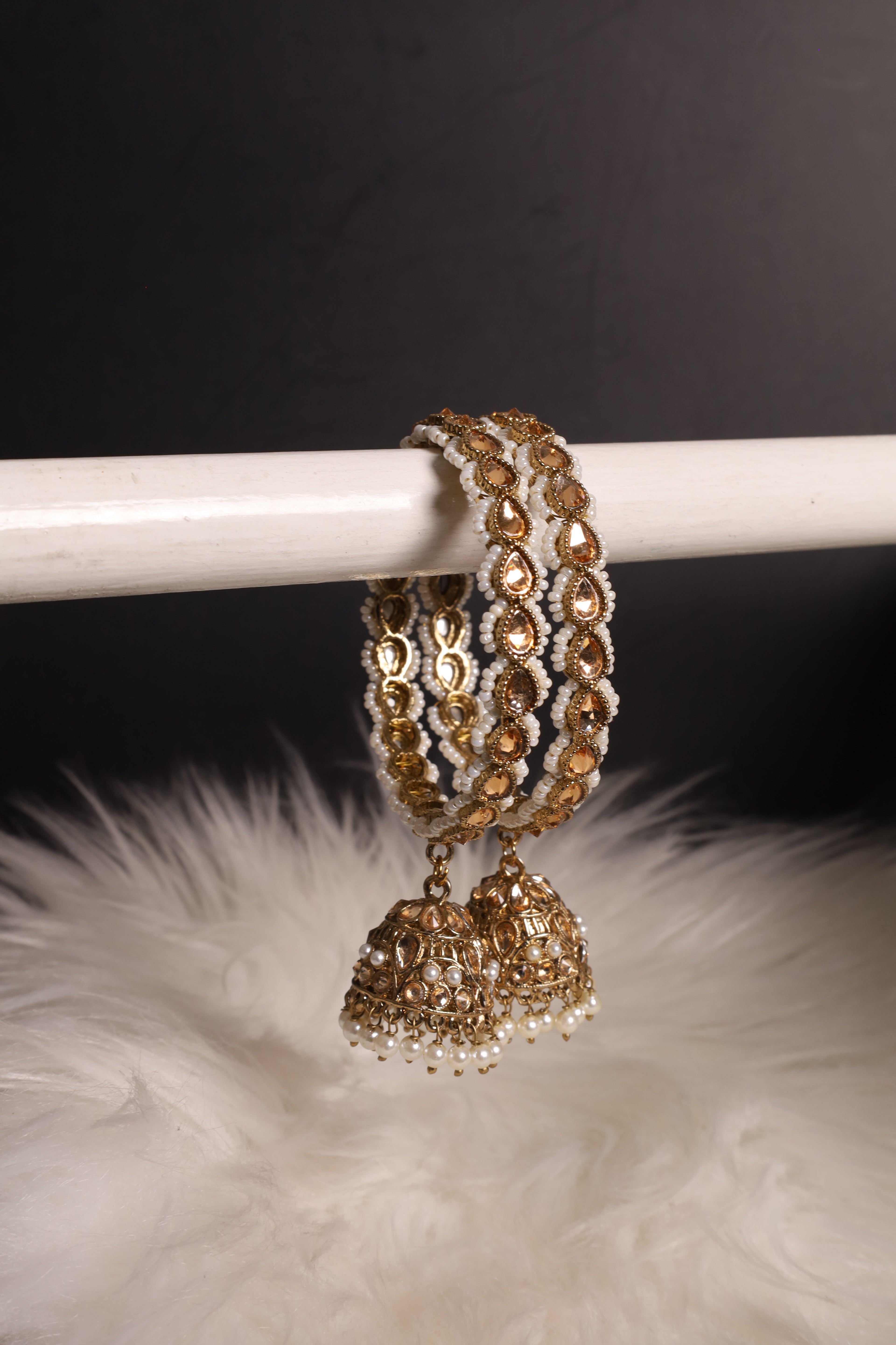 Kundan Gold Jumkah 2 Bangles