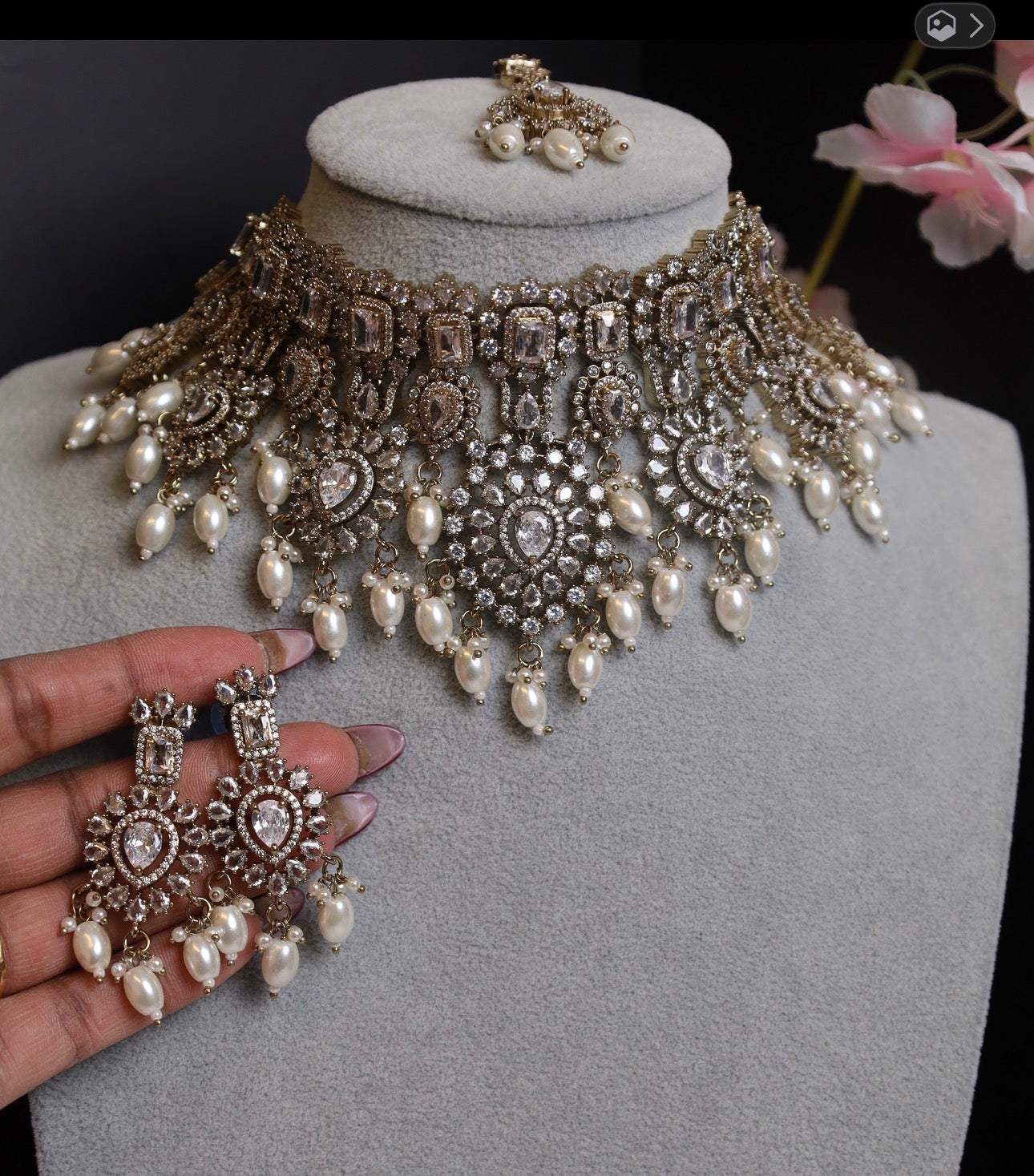 Kundan White Stone Bridal Set