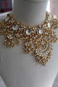 Luxury Gold Plated Gold/White Pachi Kundan Bridal Set