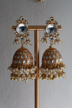 Luxury Gold Plated Gold/White Pachi Kundan Bridal Set