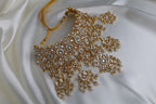 Luxury Gold Plated White Pachi Kundan Bridal Set