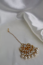 Luxury Gold Plated White Pachi Kundan Bridal Set Small