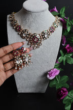 Moissanite Pink White Stone Set